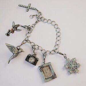 Silvertone charm bracelet